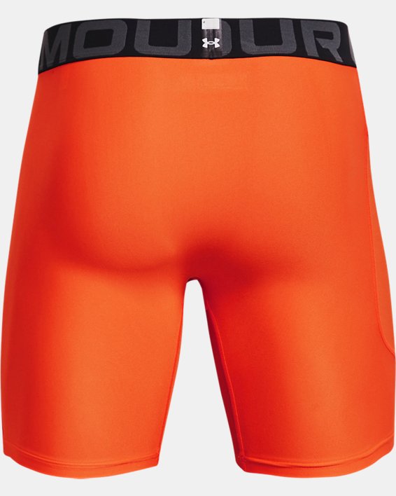 Men's HeatGear® Armour Compression Shorts, Orange, pdpMainDesktop image number 5